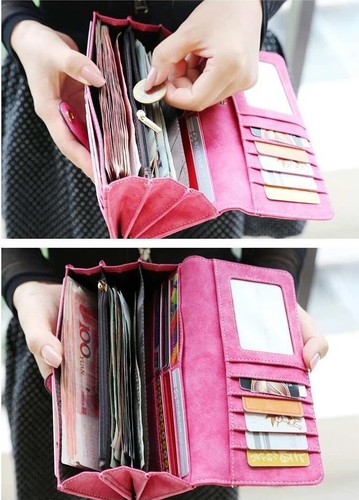 Women Wallet PU Leather Clutch Long Phone Card Holder Purse Handbag Best Gift US - Picture 7 of 29