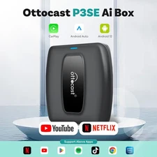 Ottocast P3SE AI Box Wireless Android Auto&CarPlay Adapter *Youtube+TK *4+64G