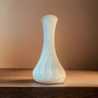 New ListingVintage Hoosier Glass 6" White Milk Glass Bud Vase with Twisted Swirl Pattern