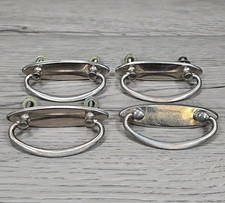 Set of 4 Vintage MCM Chrome Oval Bail Drawer Pulls 2-1/4" CTC Mid Century Modern