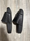 Y-3 Men's Black Leather Slide Sandals Logo Accent US Size 12 — photo 2