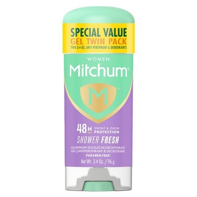 Mitchum Women's Antiperspirant Deodorant Gel 48 Hour Shower Fresh Pack Of 2