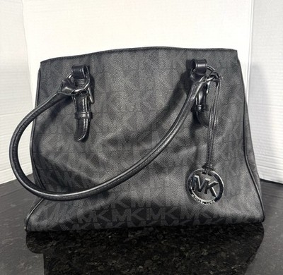 Michael Kors Black Logo Tote Bag Women s Top Handle Satchel