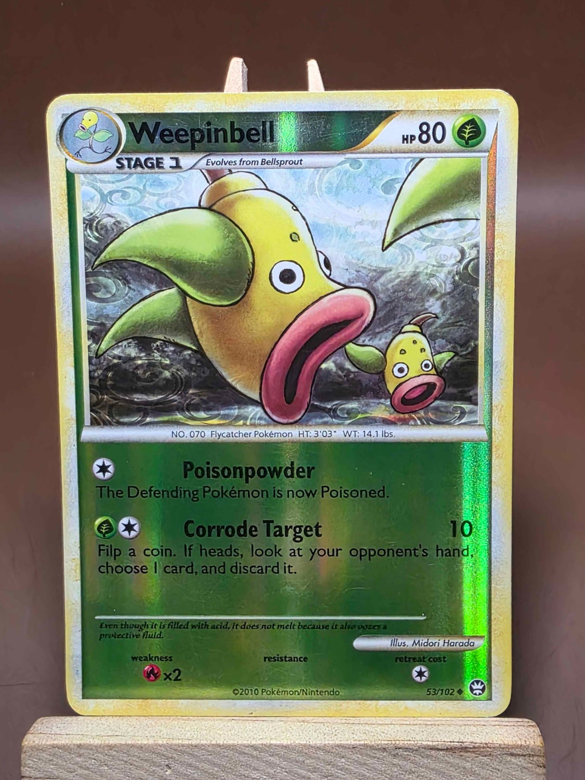 HP Pokémon Weepinbell 53/102 Triumphant Reverse Holo