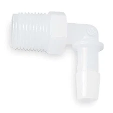 Eldon James L4-8Hdpe Elbow, Thread To Barb, Poly, 1/4 In, Pk10