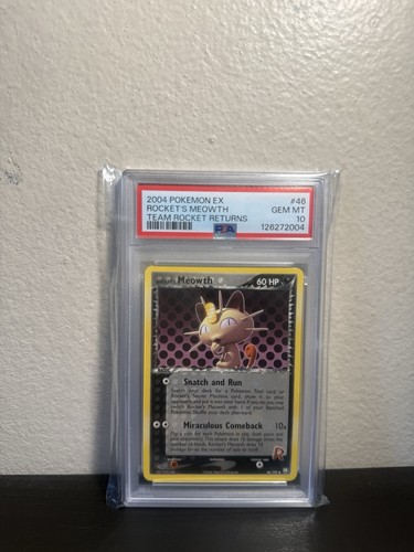 Rocket's Meowth graded PSA 10 for sale on eBay