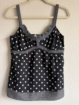 Loft Y2K Women Babydoll Top Size 4 Cute Polka Dot Coquette Dainty Relaxed Resort