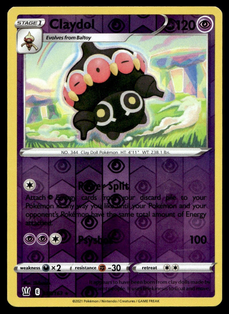 Claydol 58/163 Pokemon Card Battle Styles Rare 120 HP Rev Holo Near Mint MB