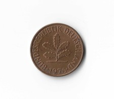 1976 Germany - 2 Pfennigs - 966 - Copper Clad Iron - 2.9g