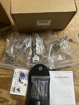 3PC Transparent Acrylic Training Lock Clear Cutaway Pin Tumbler Padlock Tool Set