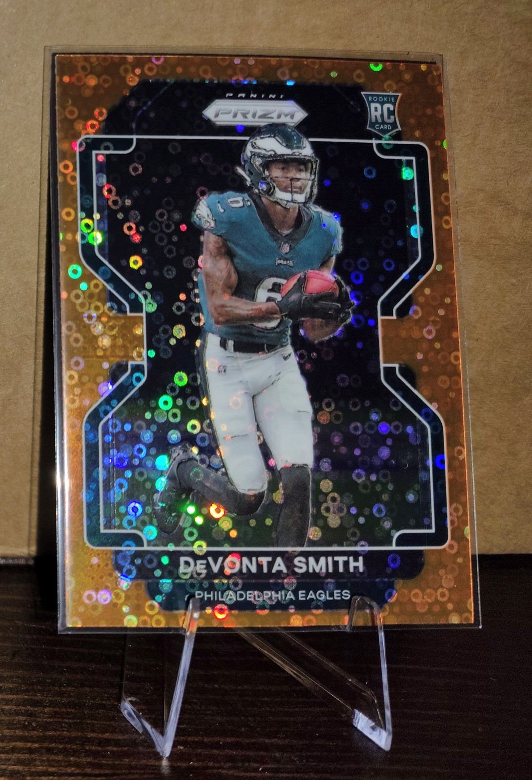 2021 Panini Prizm Rookie Devonta Smith #335 Orange Disco (RC) Eagles