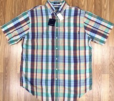 NEW DANIEL CREMIEUX REGULAR FIT Mens 100 COTTON SHIRT PLAID Sz LARGE, L