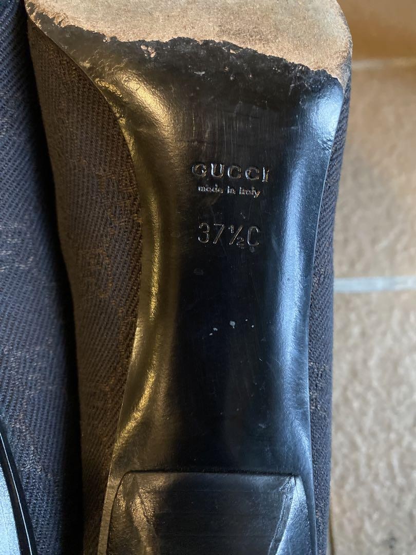 Gucci Pumps Heel Dark Brown With GG Pattern Size 37.5 US About7.5 For Women thumbnail 14