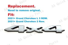 Chrome Gray Rear Tailgate 4x4 Emblem 2021 Grand Cherokee 2 Row L 3 Row