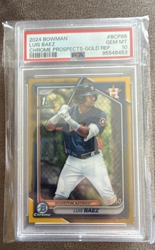 2024 Bowman Chrome - Prospects Luis Baez #BCP-66 Gold Refractor /50 (RC) PSA 10