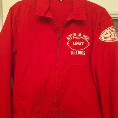 Vintage Bulldogs Letter Jacket Football 1967 Benton Jr. High Mule Skin Athletic