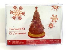 Wire and Bead Christmas Tree Designer Ornament Kit Toner Plastics Gold Red