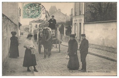 V7800/ Fontenay-sous-Bois  Rue Emile-Roug AK  Kutsche  AK 1907  Frankreich 