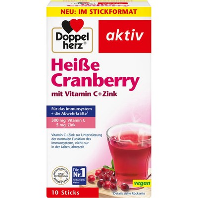 DOPPELHERZ heiße Cranberry m.Vit.C+Zink Granulat 10 St PZN 09077547
