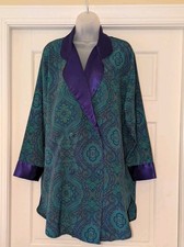 Vtg 90's Victoria s Secret Sleep Shirt Sz M Gold Label Green Purple Paisley