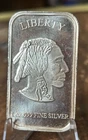 LIBERTY INDIAN HEAD WALKING BUFFALO 1 oz .999 FINE SILVER BAR