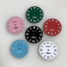 28.5mm Enamel surface Watch Dial Green Lume for NH35 NH36 4R 7S Movement