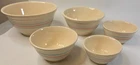 Vintage McCoy Pottery Pink & Blue Stripes - 4 Mixing Nesting Bowls Set READ