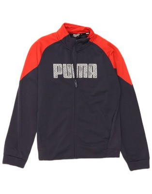 Puma Jungen Graphic Trainingsanzug Oberteil Jacke 11-12 Jahre Navy Blau Colourblock DN17