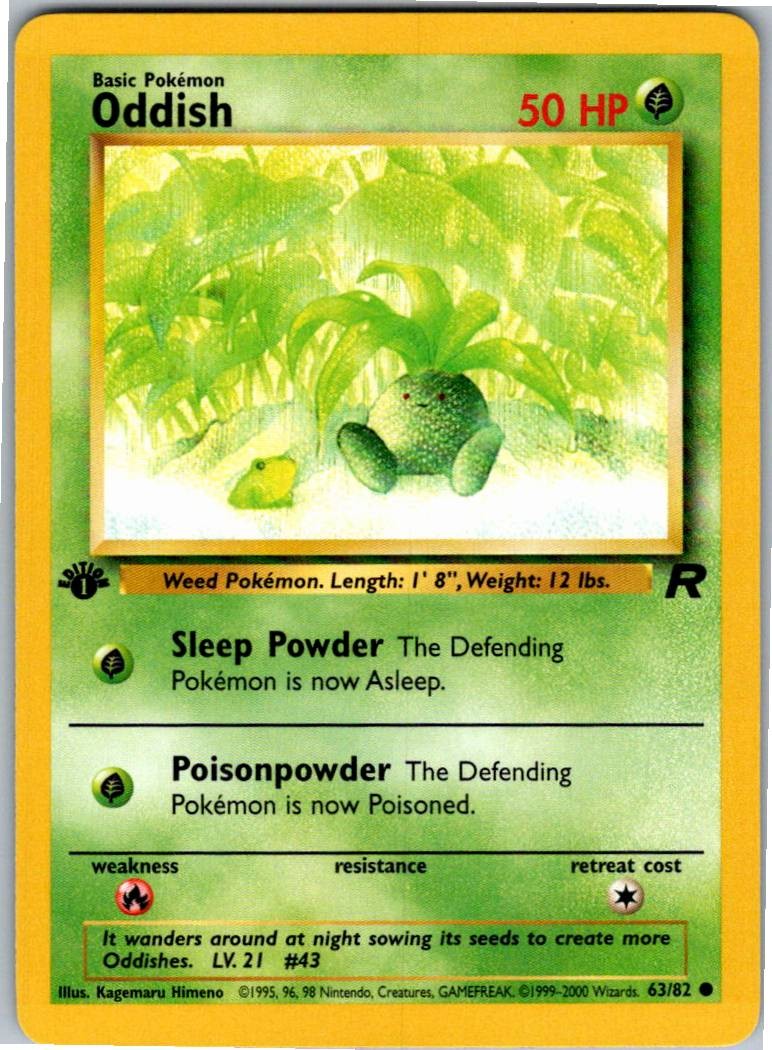 Oddish Common Team Rocket 63/82 NM 1st Edition