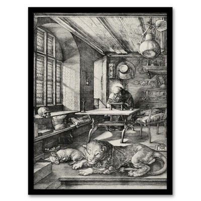 Albrecht Durer Saint Jerome in His Study Framed Wall Art Picture Print A3/A4