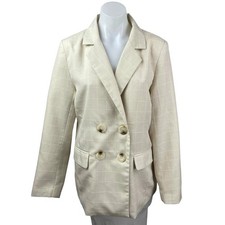 Nasty Gal What A Great Square Plaid Check Double Breasted Blazer Coat Jacket 6