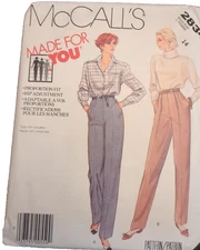 McCall's "MADE FOR YOU" Sewing Pattern #2834 Misses' PANTS SIZE 14 UC/FF