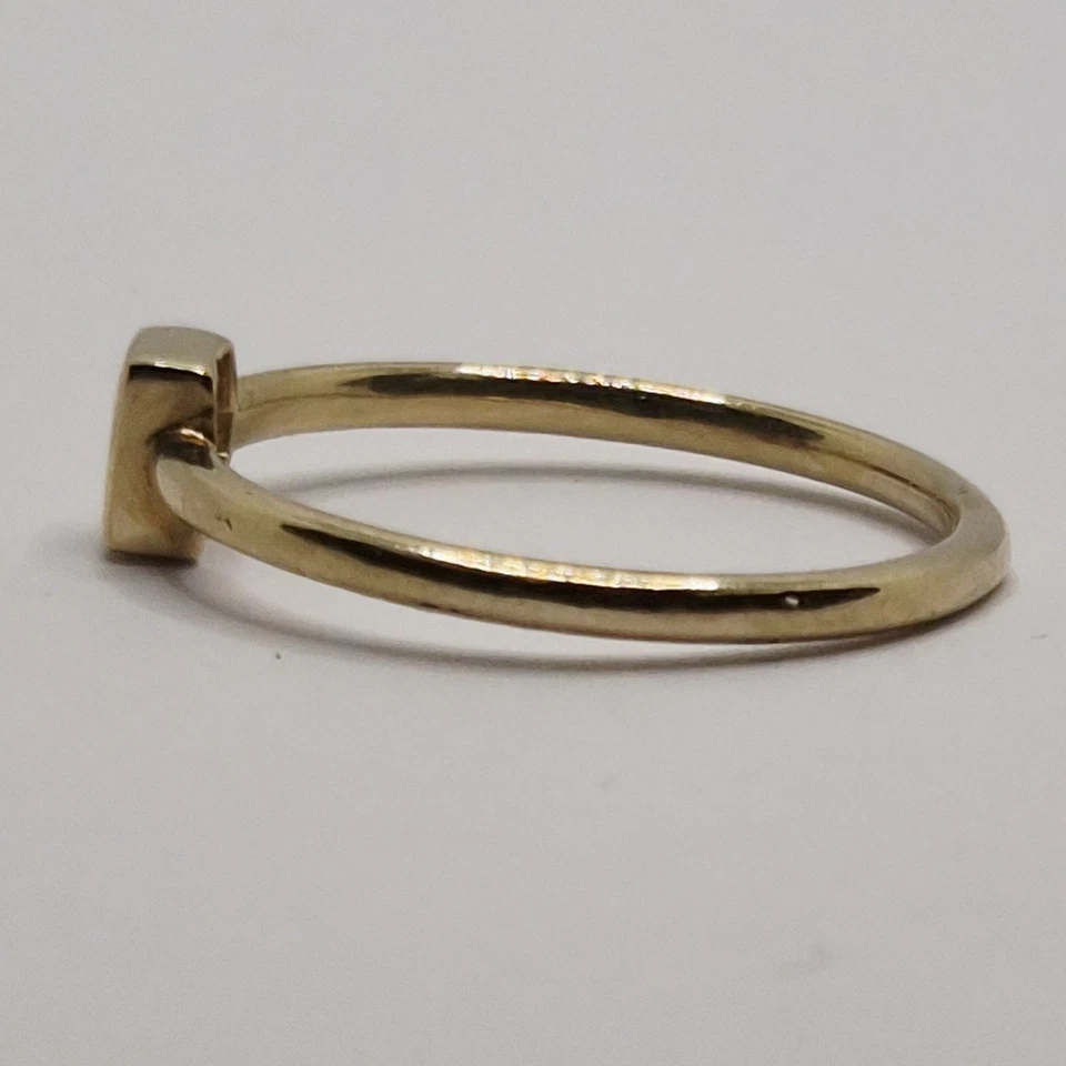 9ct Gold Diamond Solitaire 0.15ct Thin Band Yellow Gold 375 Ring Size P 1/2 - Image 3 of 4