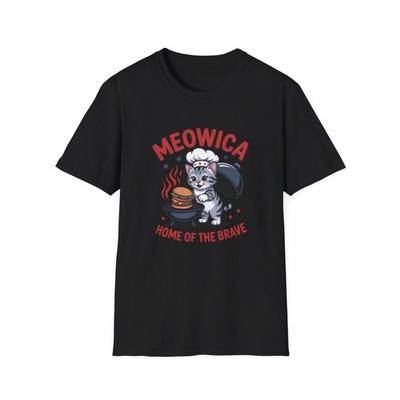 -Meowica Cat Chef T-Shirt | Home of the Brave Americana Cat