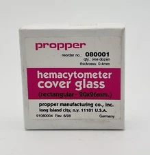 Hemacytometer Cover Slips, 20x26x0.4mm, Glass Cover Slips, Professional 1 Dozen