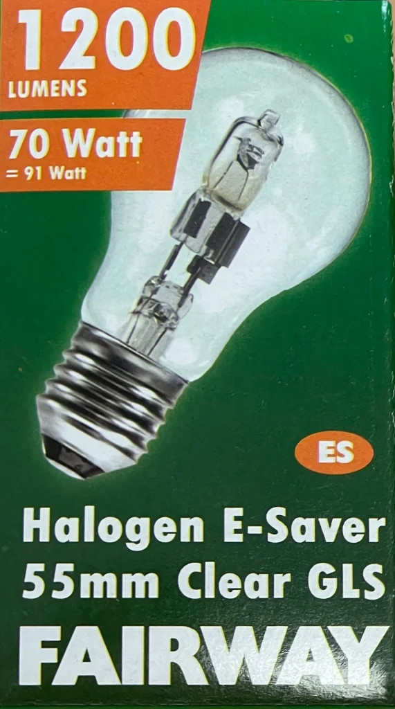 Clear 70w Halogen GLS ES E27 Fairway 70WGLSE27