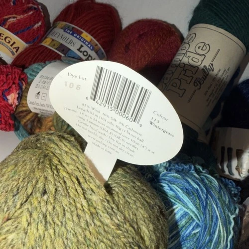 Large Mixed Wool Yarn Lot Mixed W/ 100% Wool - 75% - 50% Colorful Over 2 Pounds image 6
