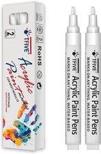 TFIVE White Paint Marker Pens - 2 Pack Acrylic 1 Count Pack of 2 ,