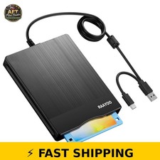 RAAYOO 3.5" USB Floppy Disk Reader for PC Laptop - Portable Brushed Design