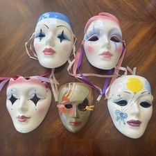 Vintage New Orleans Mardi Gras Masks, set of 5