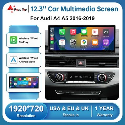12,3'' Drahtloser Bildschirm Carplay Stereo Multimedia Navi für Audi A4 A5 MIB2