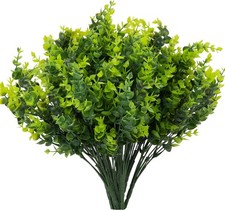 8 Bundles UV Resistant  Non-Fading Artificial Boxwood Shrubs - Fake Greenery Pl
