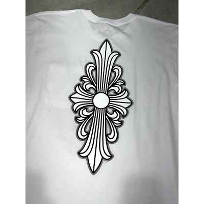 Chrome Hearts White Black Floral Cross Back Logo Short Chrome Hearts White Black Floral Cross Back Logo Short