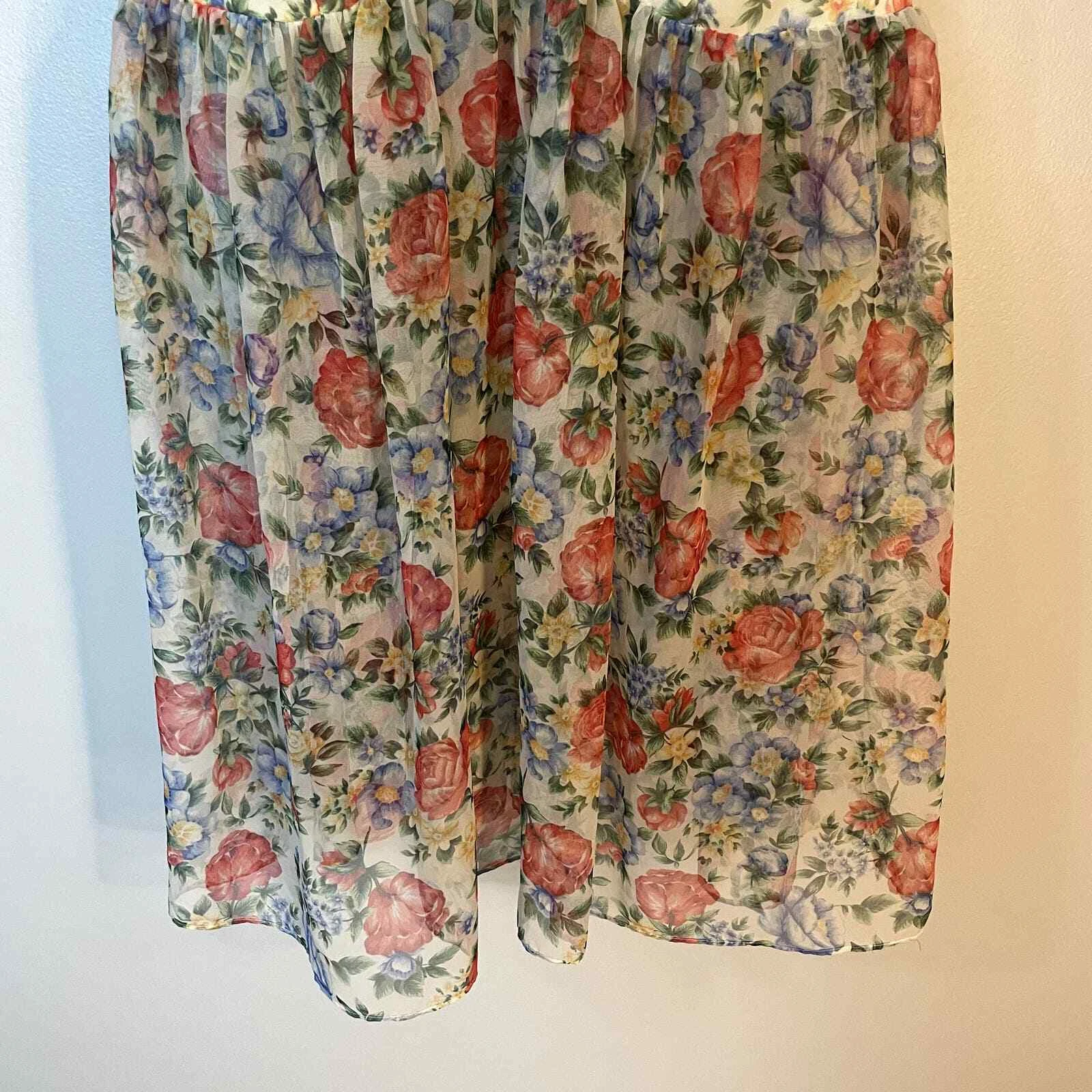 UNDERCOVER Mini Abito Slip Vintage Victoria’s Secret Trasparente Floreale Lingerie Babydoll Taglia S