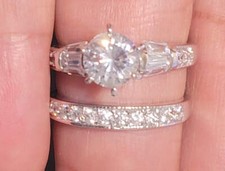 Raj's Cubic Zirconia Wedding Ring Set Size: 8