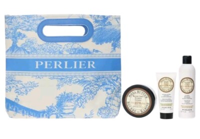 Perlier Shea Butter and Almond Milk 3-Piece Bath and Body Kit W/ Bag-NEW SEALED
