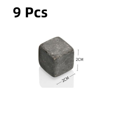 9 Pcs Whiskey Ice Stones Reusable Granite Cooler Scotch Whisky Rocks Glass Cubes