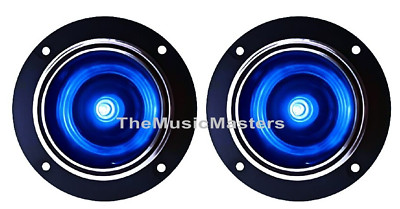 Pair 4 inch Blue LED Super Bullet Horn TWEETER Speaker Car Home Stereo Pro Audio