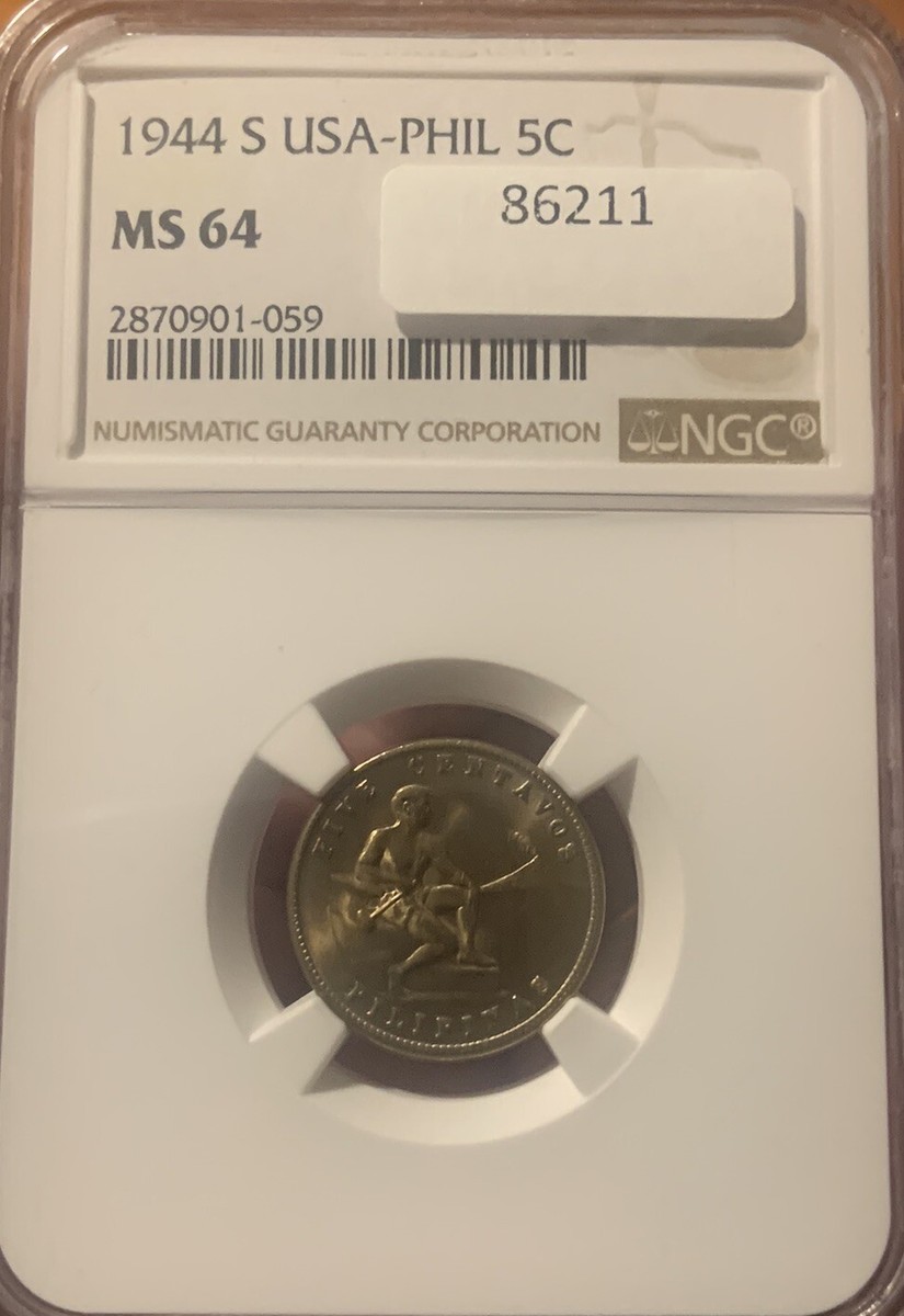 1944-S US Philippines Five Centavos NGC MS64 KM#180a | eBay