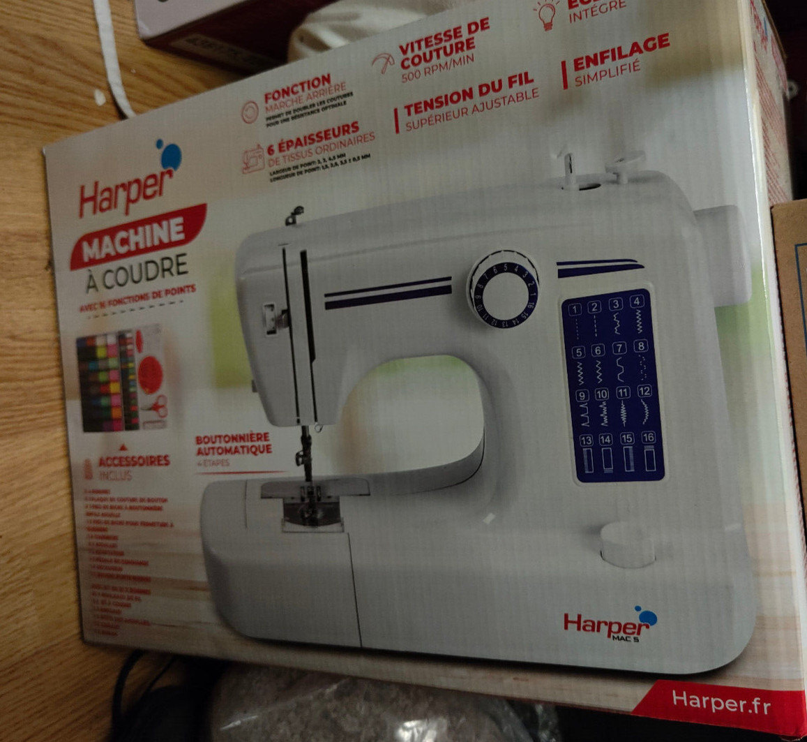 Machine à coudre HARPER MAC5 16 points pour créer vos propres vêtements